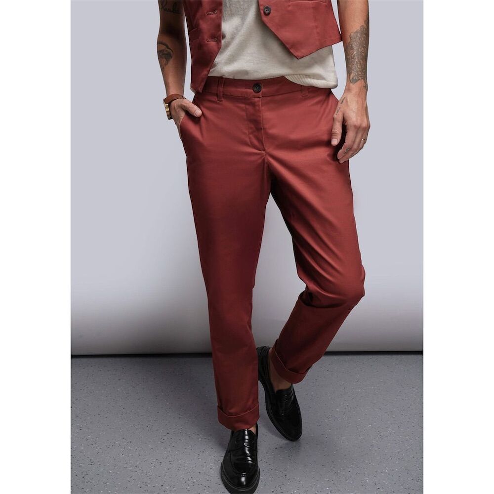 Wildfang Women's The Essential Trousers in Camel Khaki Straight Leg - Picture 8 of 15